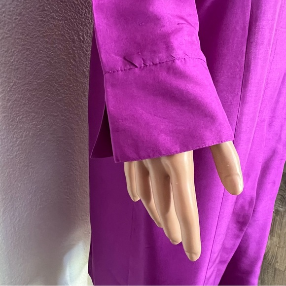 August Silk Purple Silk Shirt Dress size 8 - Picture 5 of 12